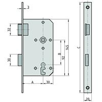 Basi 9210-5512 Insteekkamerdeurslot Zilver - thumbnail