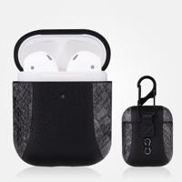 Kleur-matching flip-over lederen koptelefoon schokbestendige beschermende case voor Apple AirPods 1/2 (grijs) - thumbnail