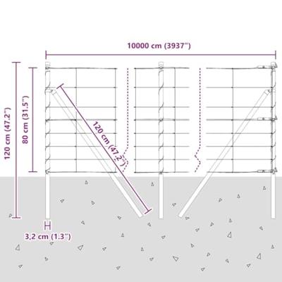 Weidehekwerk Zilver 100 x 0.8 m Gegalvaniseerd staal