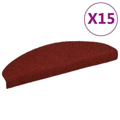 VidaXL Trapmatten zelfklevend 65x21x4 cm naaldvilt rood 15 st VidaXL Trapmatten zelfklevend 65x21x4 cm naaldvilt rood 15 st