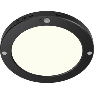 LED Plafondlamp met Bewegingssensor + Dag en Nacht Sensor - Brinton Noctis - 20W 1800lm - Natuurlijk Wit 4000K - Opbouw/Inbouw - Zwart Rond