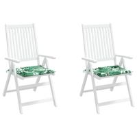 VidaXL Stoelkussens 2 st bladpatroon 50x50x4 cm stof - thumbnail