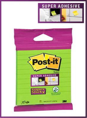 Memoblok 3m post-it 101x101 ss groen met lijn