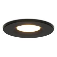 Venezia LED inbouwspot - 6 Watt 650 lumen - 2700K warm wit - Dimbaar - Rond - IP65 waterdicht - Zwart - Voor binnen, buiten en badkamer - thumbnail