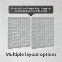 VidaXL Gereedschap wandpaneel 2 pcs grijs 100 x 1 x 60 cm - thumbnail