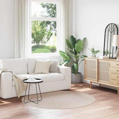 Antislip Shaggy Tapijt Crème 160 x 160 cm PP