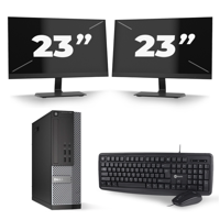 Dell Optiplex 7020 SFF - Intel Core i7-4e Generatie - 16GB RAM - 256GB SSD - Windows 10 + 2x 23 inch Monitor - thumbnail