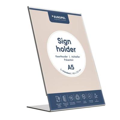 Kaarthouder Europel L-standaard A5 staand acryl | 10 stuks