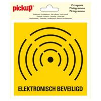 Sticker Elektronisch beveiligd - 150x150 mm. - thumbnail