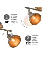 Light depot - LED opbouwspot Denver 2L - hout - Outlet - thumbnail