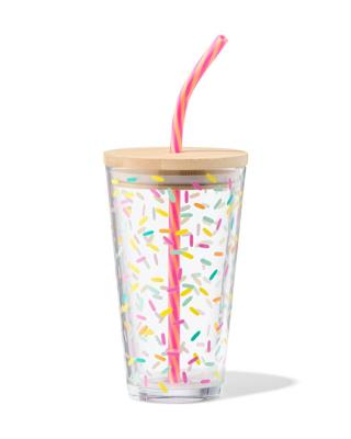 HEMA Mason jar 410ml bamboe spikkel