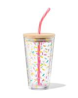 HEMA Mason jar 410ml bamboe spikkel - thumbnail