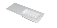 INK Faktor Wastafel Polystone Rechts met 1 Kraangat - 1200x450x15 mm - Glans Wit - thumbnail