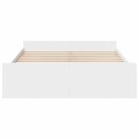 Bedframe met lades bewerkt hout wit 150x200 cm - thumbnail