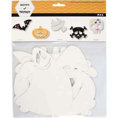 Creativ Company Halloween figuren, afm 25x17 cm, 230 gr, wit, 16 stuk/ 1 doos