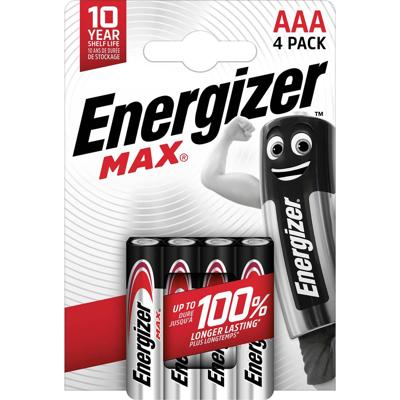 Energizer batterijen Max AAA-LR03-E92, blister van 4 stuks Energizer batterijen Max AAA-LR03-E92, blister van 4 stuks