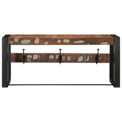 Kapstok 80x35x35 cm massief gerecycled hout meerkleurig