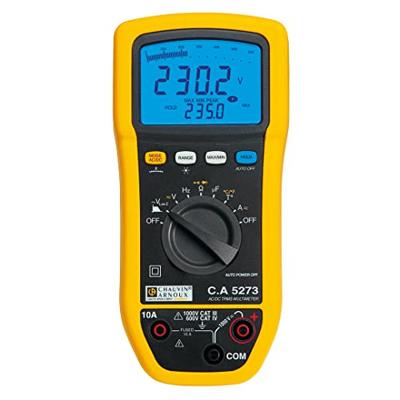 Chauvin Arnoux C.A 5273 Multimeter Digitaal Spatdicht (IP54) CAT III 1000 V, CAT IV 600 V Weergave (counts): 6000 Chauvin Arnoux C.A 5273 Multimeter Digitaal Spatdicht (IP54) CAT III 1000 V, CAT IV 600 V Weergave (counts): 6000
