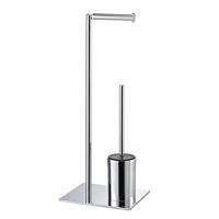 Toiletbutler Sealskin Tube met Toiletrolhouder, Reserverolhouder en Toiletborstel met Houder Vrijstaand Chroom - thumbnail