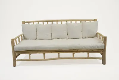 Loungebank Teak Hout Naturel 200 x 100 CM Bank Buiten Tuin van der Leeden Loungebank Teak Hout Naturel 200 x 100 CM Bank Buiten Tuin van der Leeden