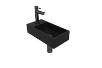 INK Versus Fonteinset - 36x18x9cm - wasbak rechts - 1 kraangat - Quartz zwart/metal black 1805164 - thumbnail