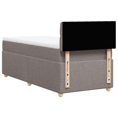 Boxspring met matras stof taupe 90x200 cm
