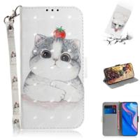 3D gekleurde tekening cute cat patroon horizontale Flip lederen case voor Huawei P Smart Z/Y9 Prime 2019/Nova 5i met houder & kaartsleuven & portemon - thumbnail