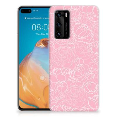 Huawei P40 | TPU Case | White Flowers Huawei P40 | TPU Case | White Flowers