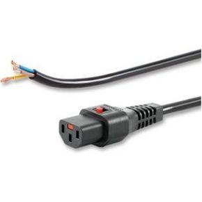 ACT AK5082 Netsnoer C13 IEC Lock | Open Einde | Zwart | 3 meter