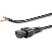 ACT AK5082 Netsnoer C13 IEC Lock | Open Einde | Zwart | 3 meter - thumbnail