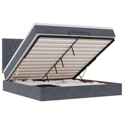 Ottoman bed met matrassen 160x200cm fluweel donkergrijs