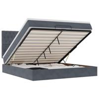 Ottoman bed met matrassen 160x200cm fluweel donkergrijs - thumbnail