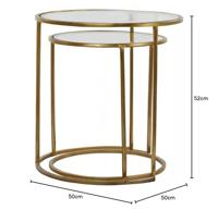 Light & Living Bijzettafel 'Duarte' Set van 2 stuks, kleur Goud - thumbnail