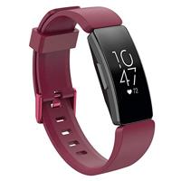 By Qubix - Compatible met Fitbit Inspire 1 / HR/Ace 2 siliconen bandje met gesp - Maat: Small - wijnrood - Compatible fitbit bandje - thumbnail