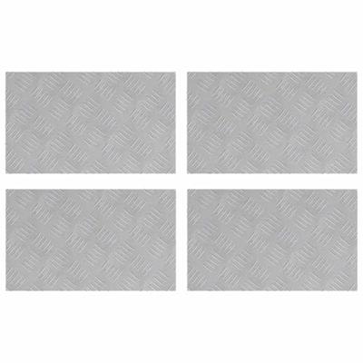VidaXL Trap tread rechthoekig 4 pcs zilver 50 x 30 cm aluminium