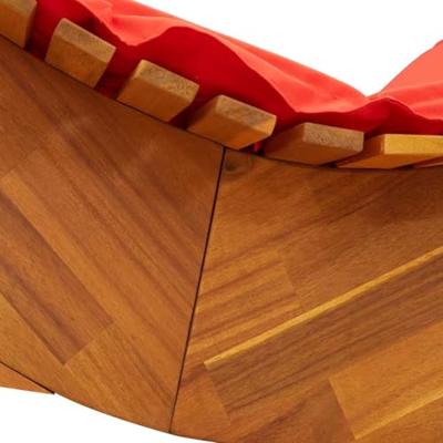 Ligstoel met kussen 2-persoon 2 pcs Bruin Massief Acaciahout