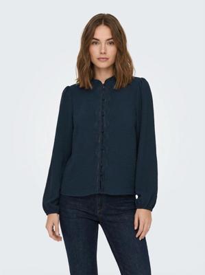 Only Onlmette Life Ls Loose Lace Top Wvn Blouse 4915527 Navy Blazer