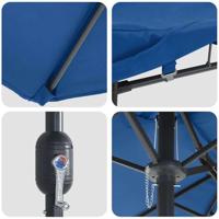 Tuinparasol Blauw 385 x 209 x 244 cm Stof - thumbnail