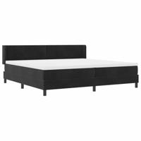 Boxspringbed met Matras Zwart 100x200 cm Fluweel Zwart - thumbnail