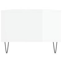 Salontafel 90x50x36,5 cm bewerkt hout hoogglans wit - thumbnail