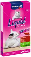 VITAKRAFT Cat Liquid-Snack with beef - Kattensnoepje - 6 x 15g - thumbnail
