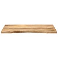 Bureaublad met ronding 90x50x2,5 cm massief ruw mangohout - thumbnail