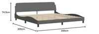 Bed met matras "Dover" stof donkergrijs 200x200 cm - thumbnail