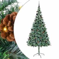 VidaXL Kunstkerstboom met 300 led groen 210 cm pvc en staal - thumbnail