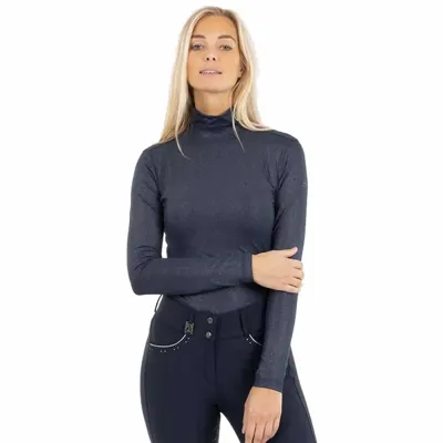 Anky Mockneck Shirt Glitter donkerblauw maat:l Anky Mockneck Shirt Glitter donkerblauw maat:l