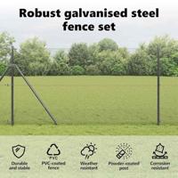 VidaXL Afrasteringspaal grijs 10 x 1,4 m (12 x 12 mm gaas) - thumbnail