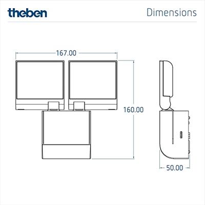 Theben 1020803 Bewegingsmelder Zwart