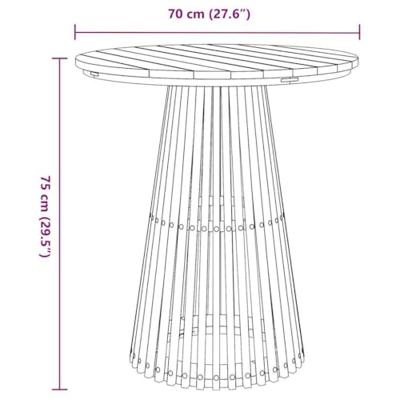 Bijzettafel Bruin 70 x 70 x 75 cm Massief Teakhout