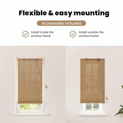 VidaXL Rolgordijn met gordijnen bruin 60 x 220 cm bamboe