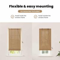 VidaXL Rolgordijn met gordijnen bruin 60 x 220 cm bamboe - thumbnail